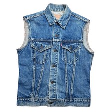 Vintage 1970s Levi s Type 3 Denim 70505 0217 Biker Vest Jacket Sz 38
