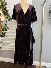 Lauren Ralph Lauren belted velvet Flutter Sleeve dress size 18W NWT