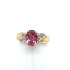 Pink Tourmaline Oval Ring 1.24 ctw
