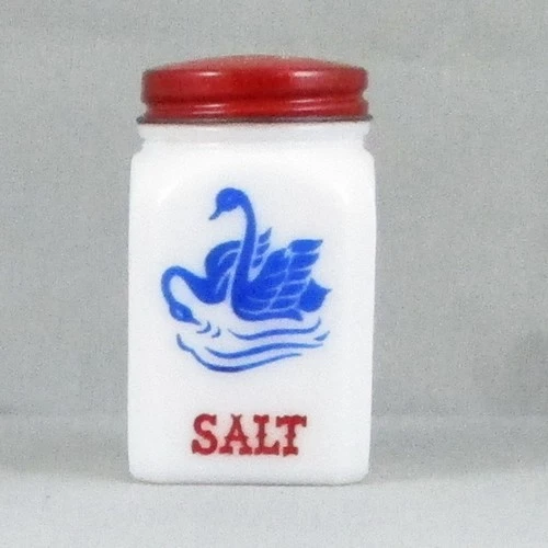 McKEE TIPP CITY MILK GLASS SWAN SALT SHAKER