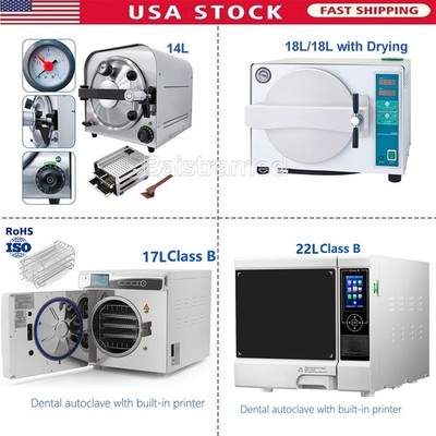 18L/22L Dental Autoclave Steam Sterilizer Class B Medical Sterilization &Printer