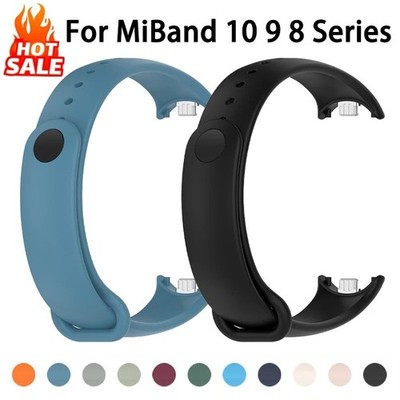 Silicone Sport Strap For Xiaomi Mi Band 10 9 8 NFC Rubber Wrist Bracelet