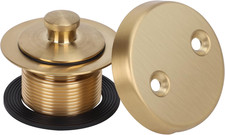 Lift Turn Tub Drain Trim Kit with Two Hole Overflow Faceplate Conversion Kit Ass
