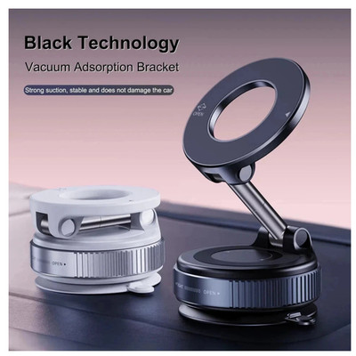 Car Phone Mount Magnetic Vacuum Holder 360° Foldable Stand for iPhone Samsung