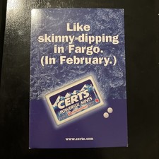 Certs Mints Postcard Like Skinny Dipping In Fargo In Febuary 1998 Vintage Rare