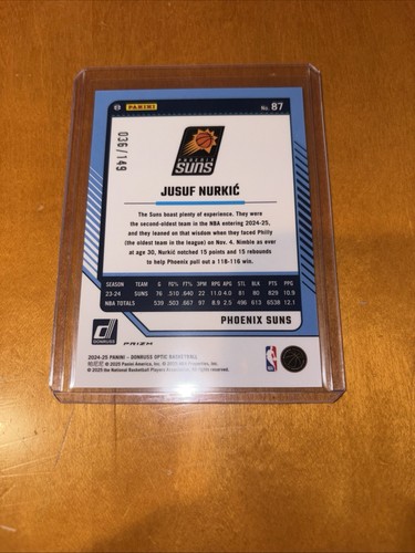 2024-25 Donruss Optic Jusuf Nurkic #87 Green Shock Prizm /149 Suns - Bild 2 von 2