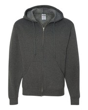    JERZEES NuBlend Full-Zip Hooded Sweatshirt Pocket 993MR Black Heather 2XL