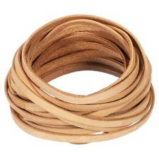 5.5 Yard 5mm Flat Leather Cord Leather Lacing Strips for DIY Crafts Light Brown