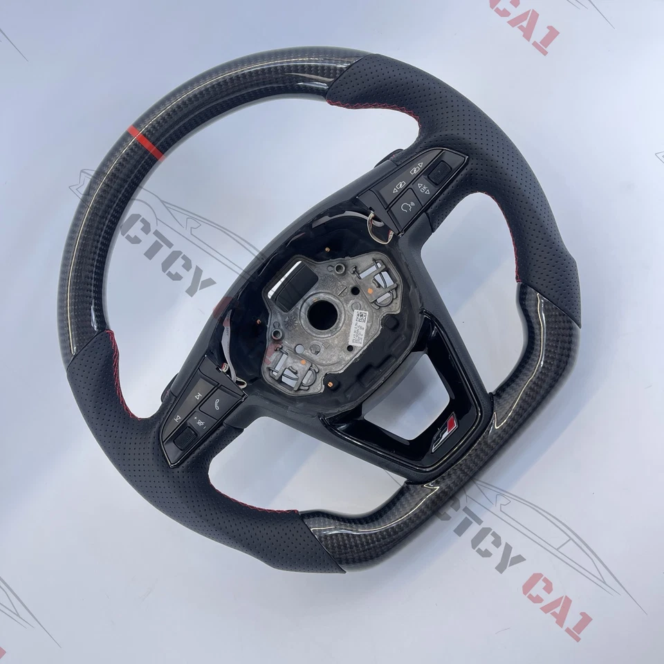 Volante de fibra de carbono personalizado para Seat Leon Cupra Mk3 FR Ibiza 2014-2020 - Imagem 3 de 4