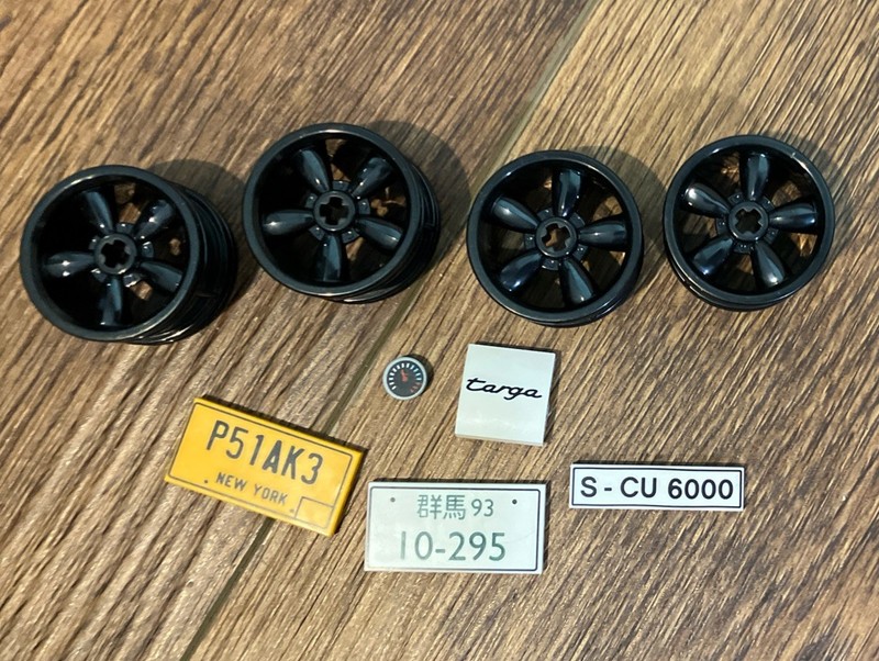 Lego 10295 Parts From Porsche 911, Wheels, License Plates