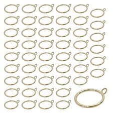 50Pcs Gold Curtain Rings with Eyelets, 1.5Inch Inner Diameter
