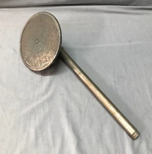 Antique 7" Nickel Brass Shower Head with 13" Pole Old Plumbing Fixture 1450-25B