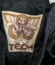 TECH Windbreaker/Track Style Pants. Size M Black Vintage 80  s/90  s Y2K