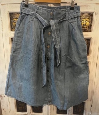 S.Oliver Jeansrock rock XS midirock 34 Blau Zum Binden Mit Schleife