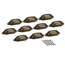 83mm Hole Centers, Cup Drawer Pull Kitchen Cabinet Handles Bronze Tone,  10pcs