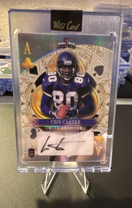 Wild Card 2023 Card Draw Stacked Deck Cris Carter Vikings 1/1 Auto #SDJC-CCA