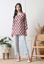 Ethnic Girls Daily wear Short kurti/Cotton Floral Printed Casual Kurti Tunic Top
