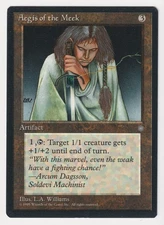 Dark Print Aegis of the Meek LP Ice Age MTG Magic Misprint Reserved List Rare!