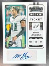 2022 Contenders Mario Goodrich Rookie Ticket Wild Card Round #295 RC Auto Eagles