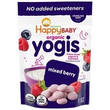 Happy Baby Organics Yogis Freeze-Dried Yogurt  Fruit Snacks, Mixed Pack of 1