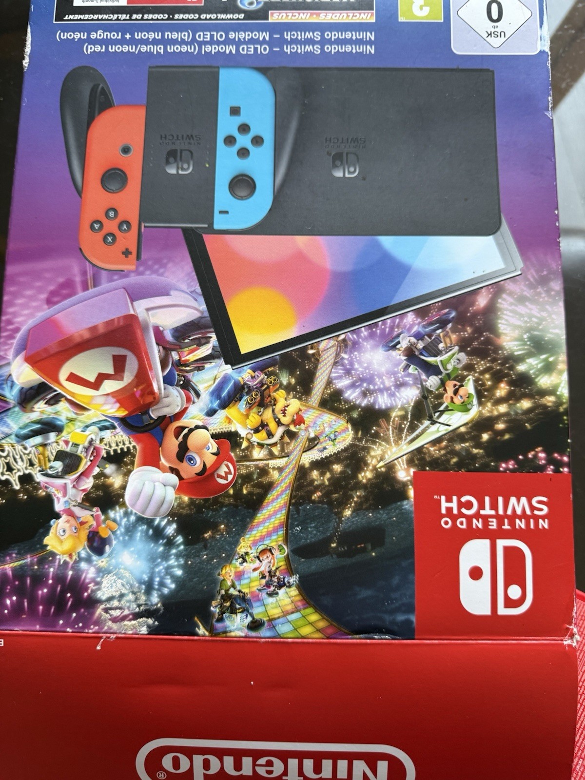 Nintendo Switch OLED Model - Handheld Console - 64GB - Black/Neon Red/Neon Blue