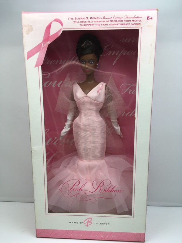 PINK RIBBON BARBIE  African American-KOMEN BREAST CANCER FOUNDATION - PINK LABEL