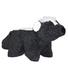 HuggleHounds Plush Dog Toy Squooshie Skunk Durable Fleece Squeaker Small