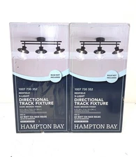 LOT OF 2 Hampton Bay 2ft 3-Light Dark Bronze Track Lighting Kit Clear Glass