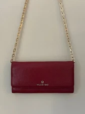 Valentino By Mario Valentino Juniper PebbledLeather Crossbody Purse Wallet