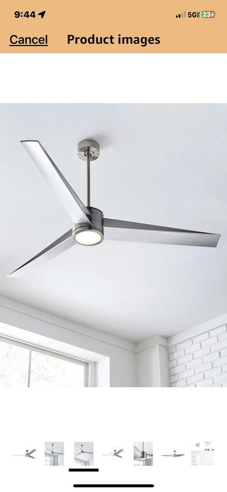 Monte Carlo 60” Ceiling Fan LED light With Remote Control Indoor or Outdoor - Image 3 of 4