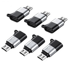 6 Pack Micro USB to USB C Adapter, Type C Female to Micro USBs Male Converter...