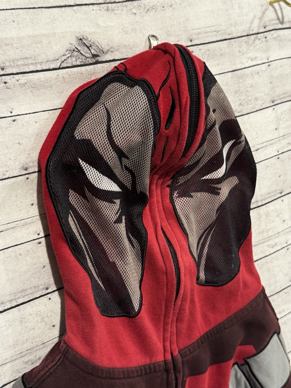 Marvel Deadpool Hoodie Mad Engine Full Zip Face H… - image 5