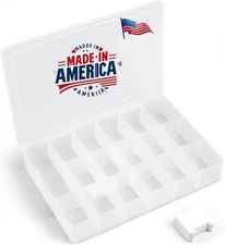 Embroidery Floss Organizer Box with 50 Cardboard Bobbins - Pack of 1, Clear 