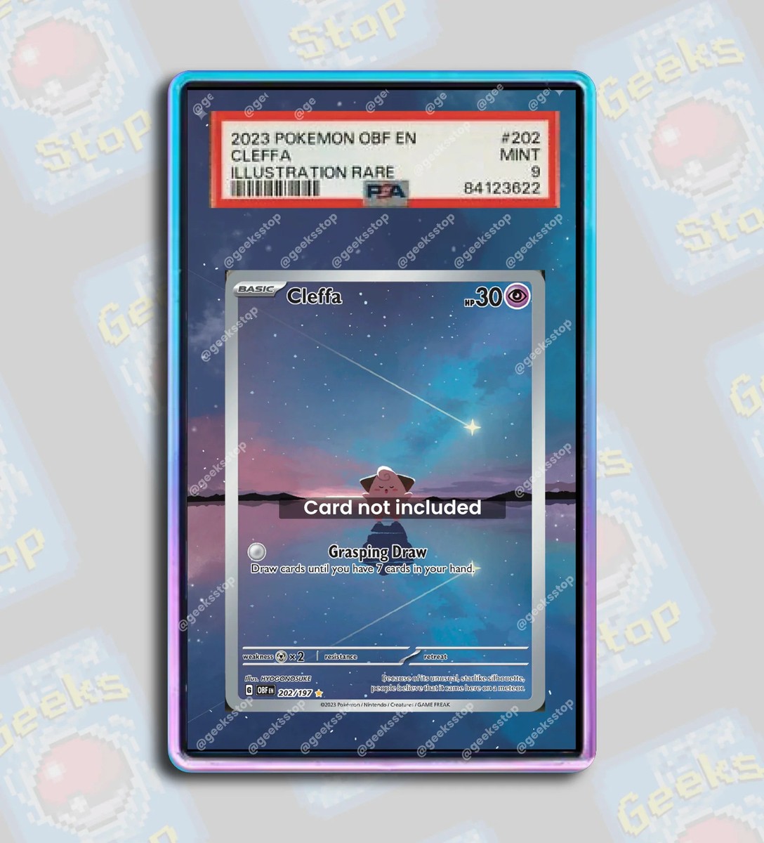 Cleffa AR PSA TAG Beckett | Extended Art Display Case for Pokemon