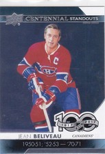 17/18 UD..JEAN BELIVEAU..CENTENNIAL STANDOUTS..# CS-56..CANADIENS..COMBINED SHIP