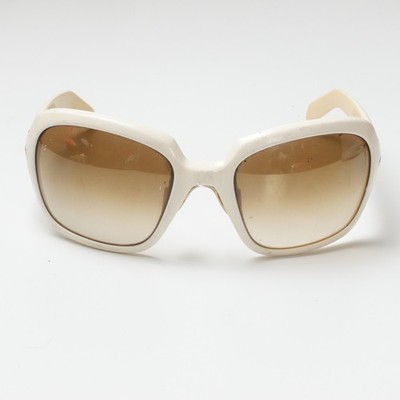 Vintage Sutro San Francisco 702 Made In Italy Bug Y2K Amber Sunglasses Cream