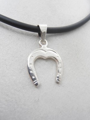 Cozzi Gioielli Horse Bit Pendant in 925 Sterling Silver & Rubber
