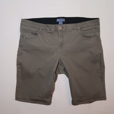 Democracy Ab Solution Bermuda Shorts Plus Suze 24W Olive Green Stretch 48X14