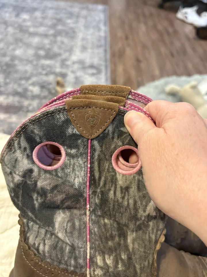 Женские ковбойские сапоги вестерн Ariat Fatbaby 7,5 B кожа камуфляж розовый 10006854 - Изображение 3 из 4