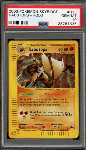 Pokemon Kabutops Skyridge Holo Rare #H13 PSA 10 Gem Mint