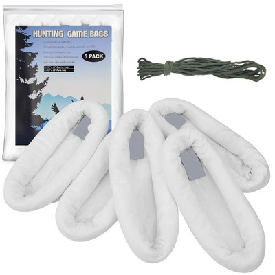 Game Bags Elk Hunting Meat Bags 5 Pack, 4 Pack 48'' & 1 Pack 28'' Stretchable and