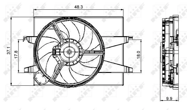 FAN ENGINE COOLING 47006 FOR BAJA/A9JA/A9JB 1.3L ZJ-VE/04 1.3L F6JA/F6JB 1.4L - Image 4 of 4
