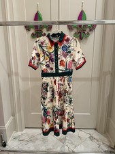 Floral Collared Short Sleeve Midi Dress. Very Gucci inspired dress.
