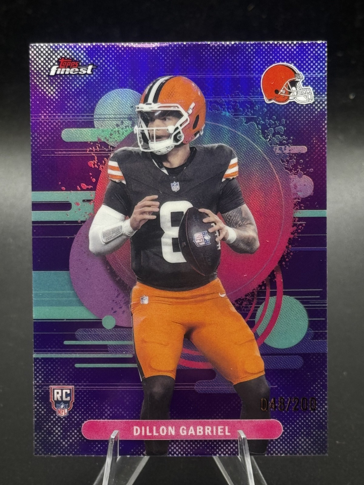 2025 Topps Finest Dillon Gabriel Uncommon Purple Refractor /200 Browns #105