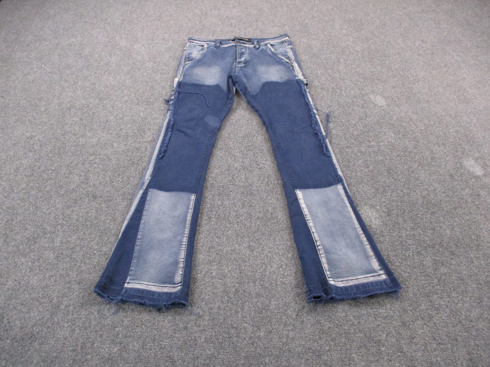 Valabasas Jeans Womens 32 Blue Denim Stretch Patchwork Casual Distressed Flared