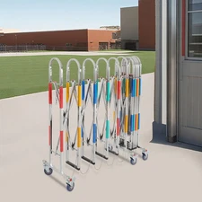 Portable Barrier Expandable Barricade Safety Barrier with Casters 1.1x5m