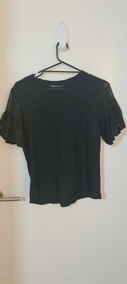 French Connection Flutter Sleeves Tee - Size L - 5+ items free postage (AU only)