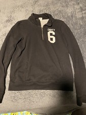 Victoria Secret Pink Black 1/4 Zip Pullover Sweatshirt Sz Small