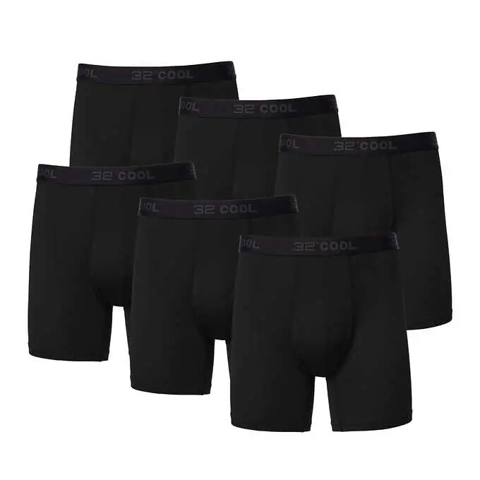 32 Degrees Men's Comfort Mesh Boxer Brief, 6-pack Nylon Mesh Quick