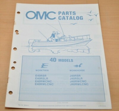OMC Models 40 E J Parts Catalog Johnson Evinrude Bootsmotor Ersatzteilliste 1982